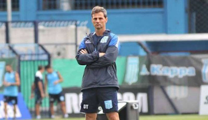 Diego Cocca en un entrenamiento de Racing Club.