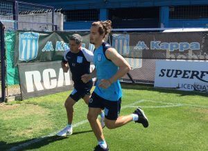 Lucas Orban en el entrenamiento de Racing.