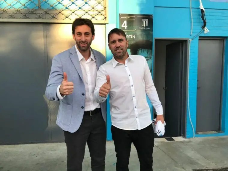 Milito y Coudet, con el Racing Positivo.