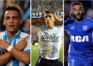 Lautaro Martínez, Ricardo Centurión y Lisandro López, el tridente ofensivo de Racing.