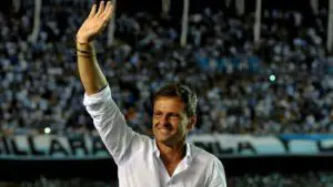 Diego Cocca, en pleno festejo tras el título de campeón con Racing.
