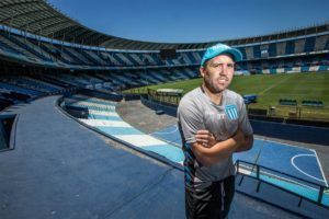 Coudet en el "Cilindro", la cancha de Racing Club.