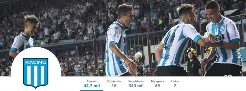 La cuenta de Racing en Twitter