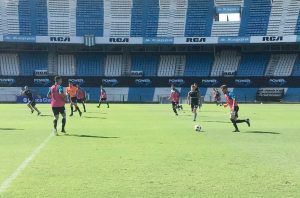 Racing y Temperley, en el amistoso jugado en el CIlindro.