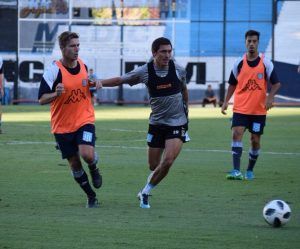 Neri Cardozo, en la práctica de Racing.