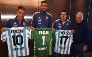 Lautaro Martínez, Cuiquito Romero, Blanco y Acuña, en la Selección.