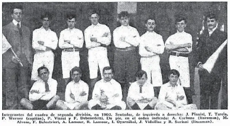 Formación antigua del Racing Club. 