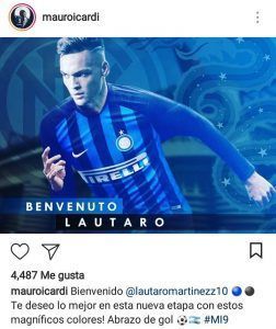 Saludo de Icardi a Lautaro.