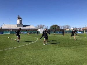 Racing, en el entrenamiento.