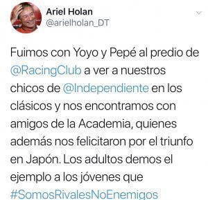 Holan, técnico del Rojo, estuvo en el predio Tita Mattiussi.