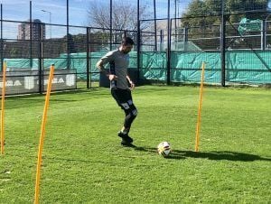 Alejandro Donatti se entrena diferenciado en Racing.