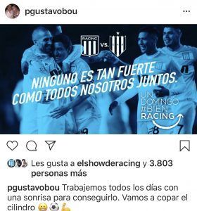 Racing es todo positivismo.