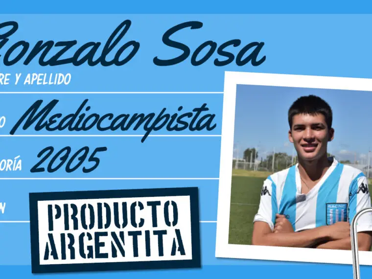 Gonzalo Sosa, una de las joyas de Racing