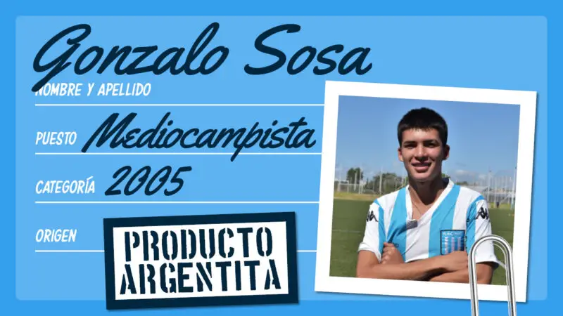 Gonzalo Sosa, una de las joyas de Racing