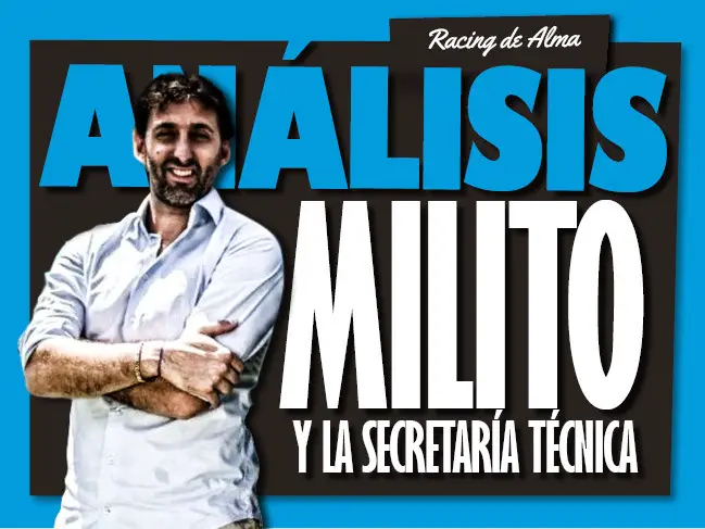 Milito y la secretaria técnica de Racing