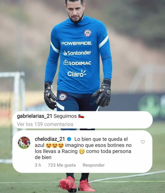 Marcelo Díaz en el Instagram de Arias. 