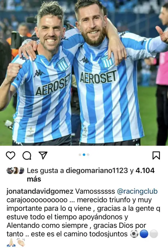 Racing Jonatan Gómez clásico