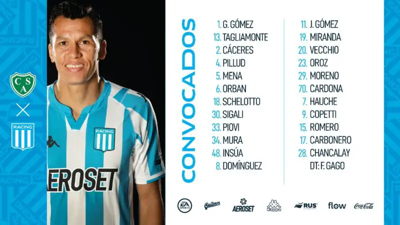 Racing formación Sarmiento