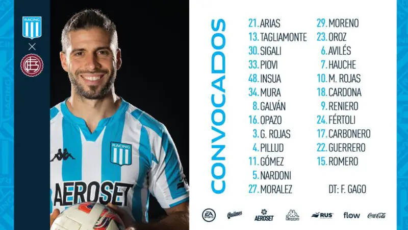 Racing Lanús formaciones árbitro