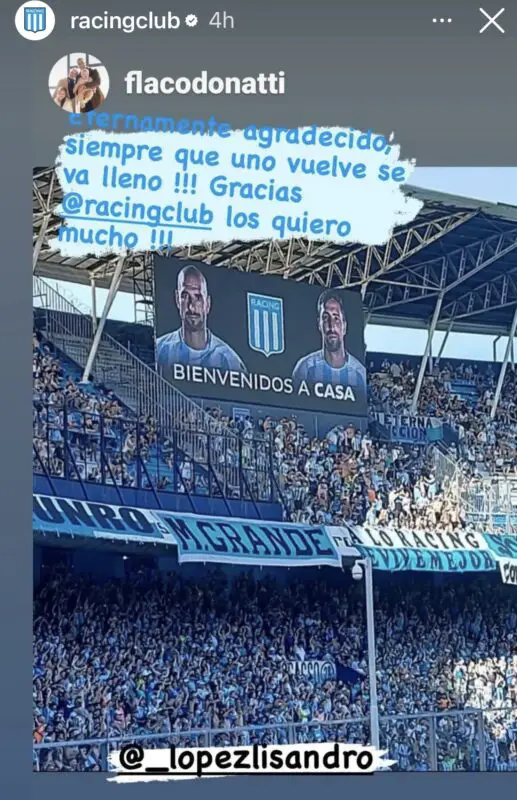 Licha López mensaje Racing