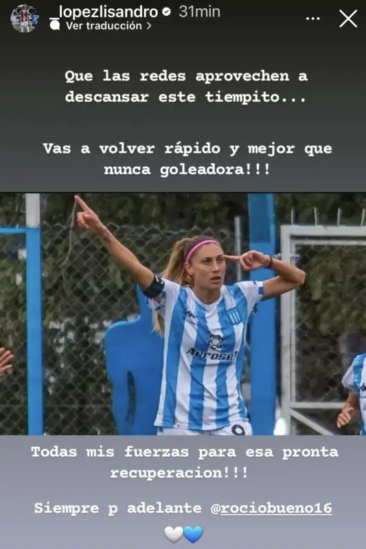 Mensaje Licha Racing Bueno