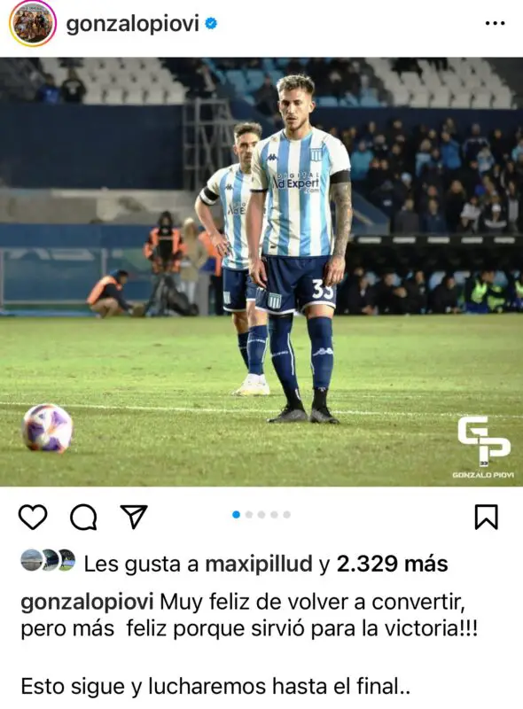 Piovi goleador Racing 