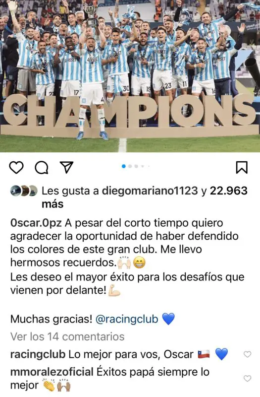 Opazo Racing mercado 