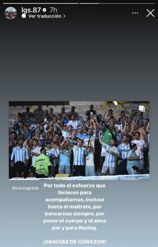 Sigali Arias hinchas Racing 