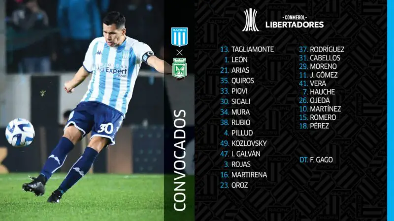 Arias lesión Racing Atlético