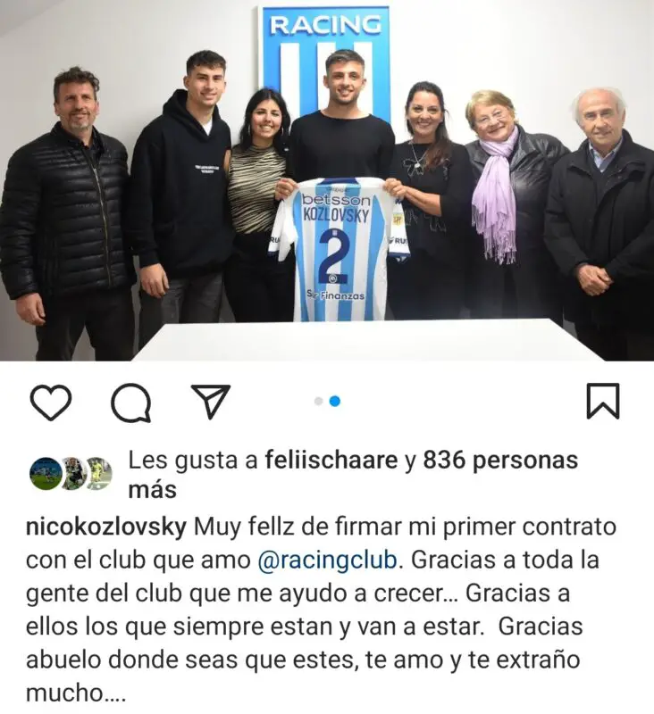 Racing Kozlovsky contrato familia