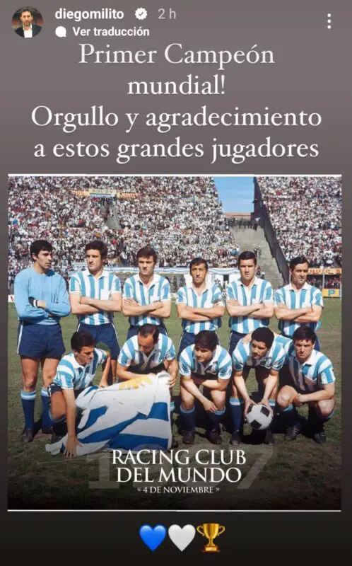 Racing Milito aniversario Intercontinental