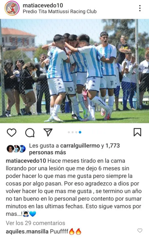 Racing Acevedo pibe Inferiores