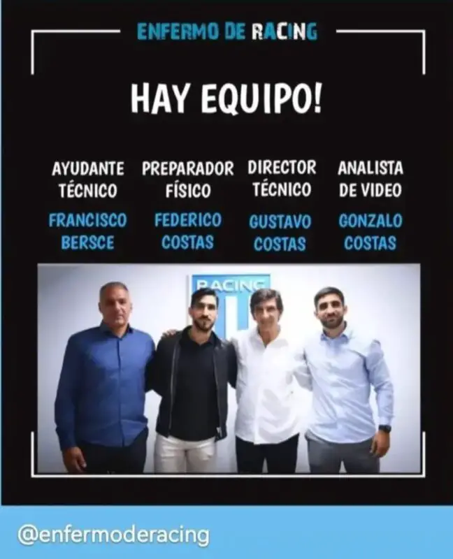 Racing Costas cuerpo técnico