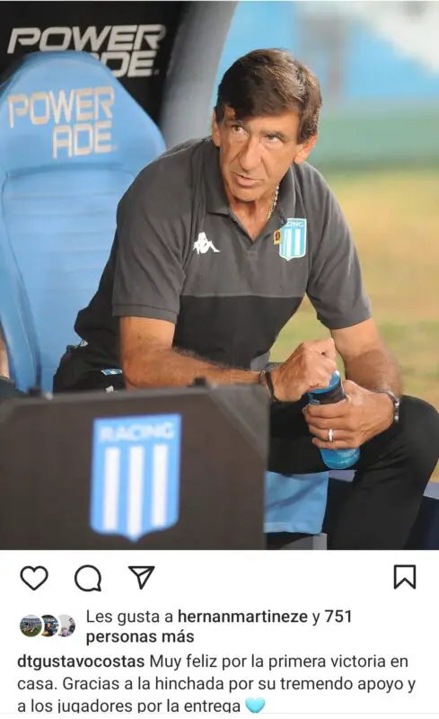 Racing Costas mensaje