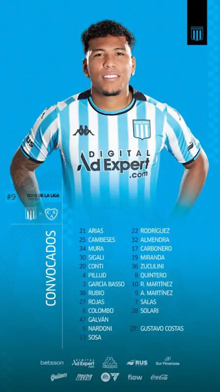 Racing formación Sarmiento