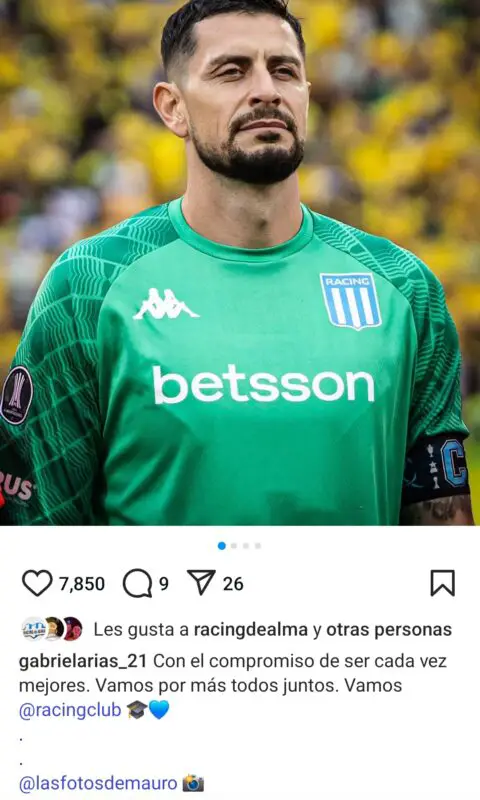 Racing Arias mensaje Platense