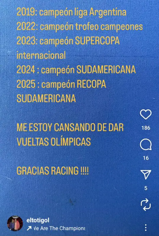 Racing Toti Iglesias Costas