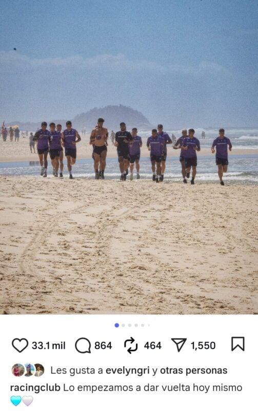 Racing con Flamengo entrenamiento