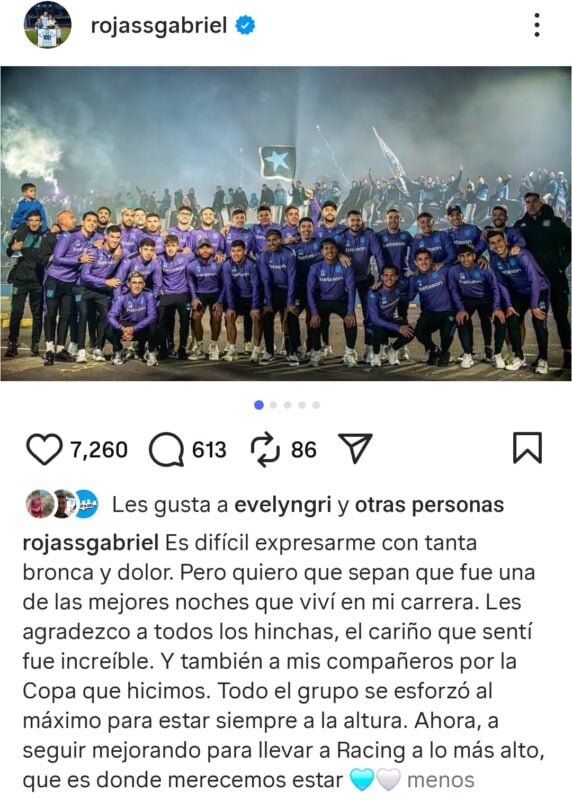 Rojas en Racing Flamengo