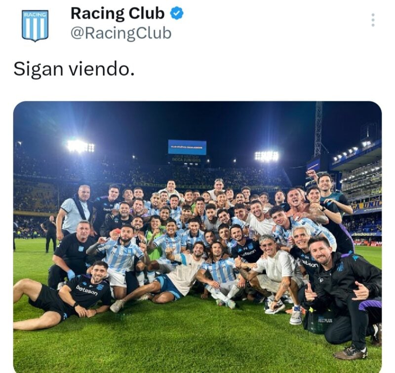 Racing con Boca historia