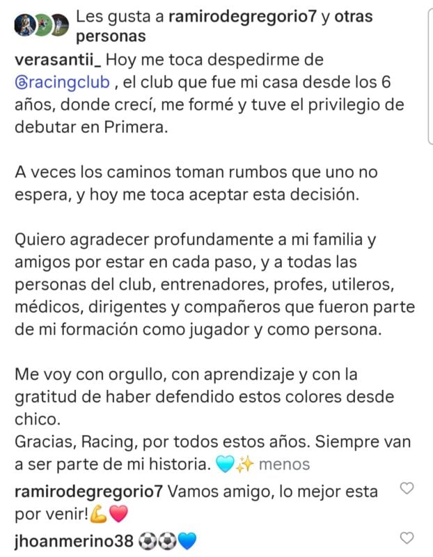 mercado de pases Vera Racing