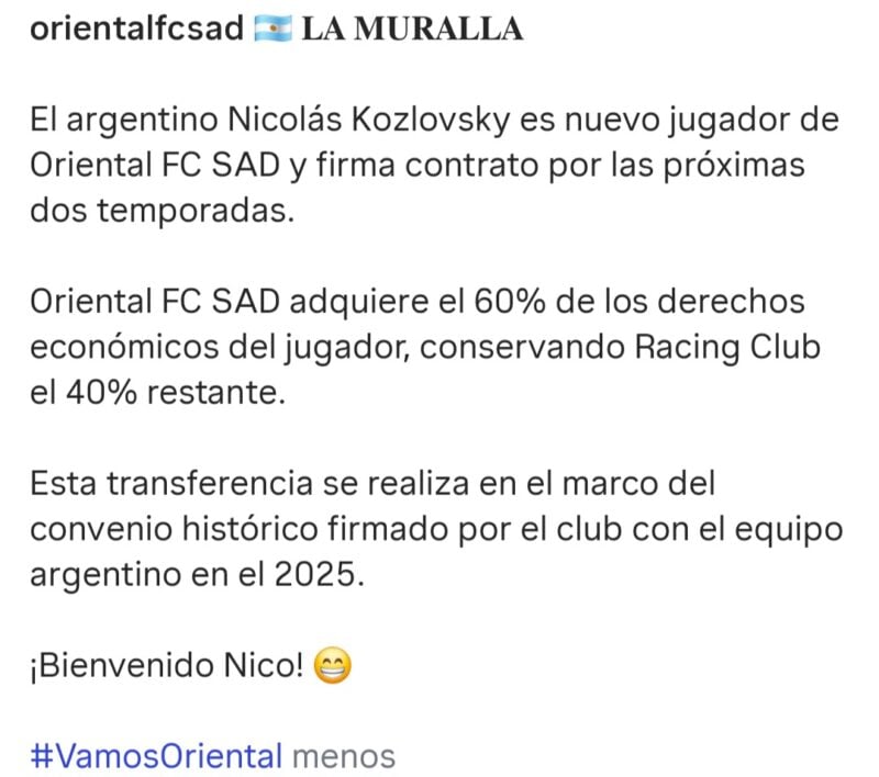 Mercado de pases defensor Racing 