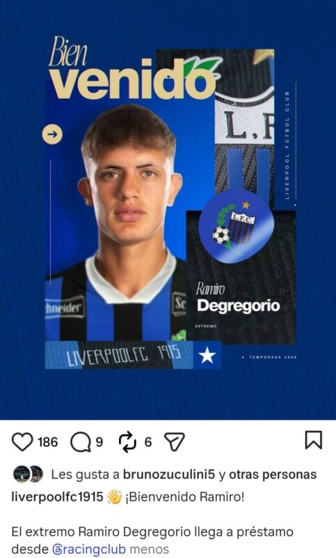 Mercado de pases Degregorio Racing