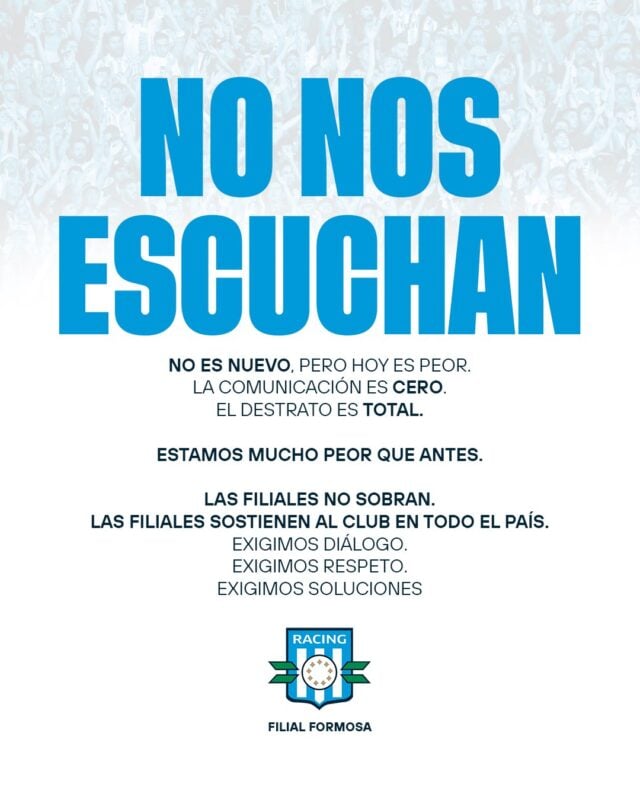 Enojo de filiales de Racing