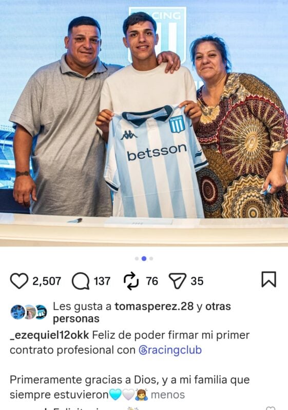 Ezequiel Pérez Racing contrato 