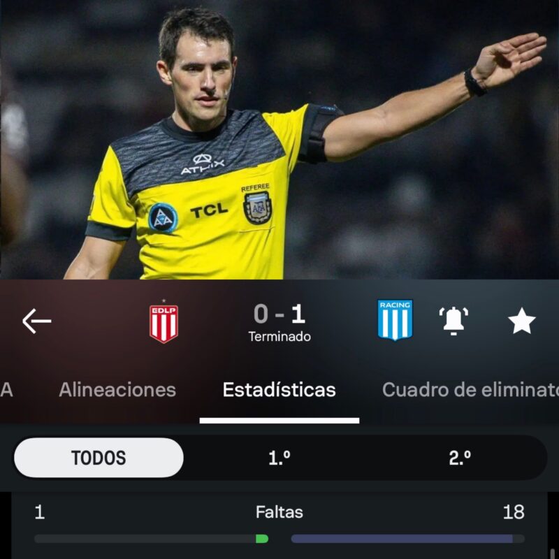 Racing Estudiantes árbitro