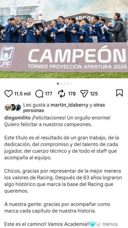 Diego Milito Racing Reserva